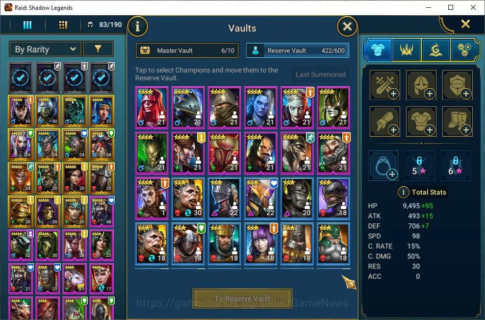 Raid: Shadow Legends Accounts Lv39 889K Power|19 Legend(Kenway,Ezio,Kassandra,Ni image 20