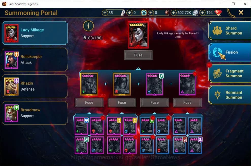 Raid: Shadow Legends Accounts Lv39 889K Power|19 Legend(Kenway,Ezio,Kassandra,Ni image 9