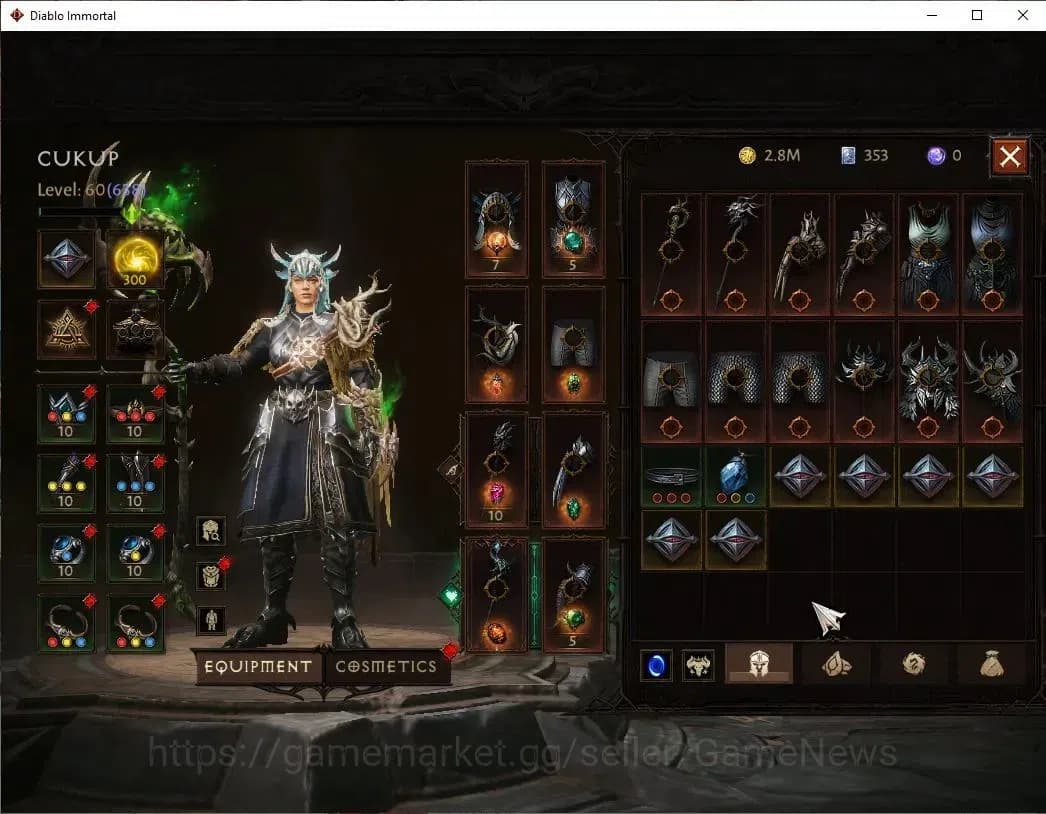 Diablo Immortal Accounts NA - Chain of Honor|CS ON|Lv60(638)|Druid|CR 39K|R image 5