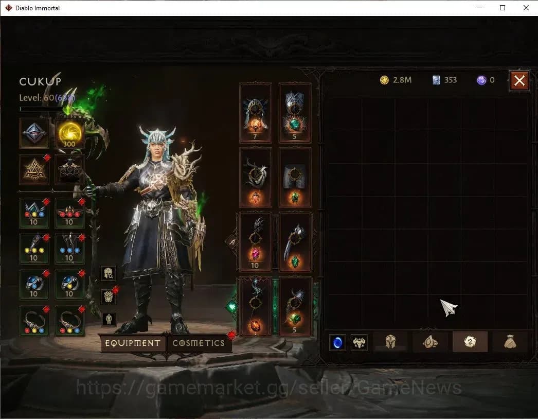 Diablo Immortal Accounts NA - Chain of Honor|CS ON|Lv60(638)|Druid|CR 39K|R image 7