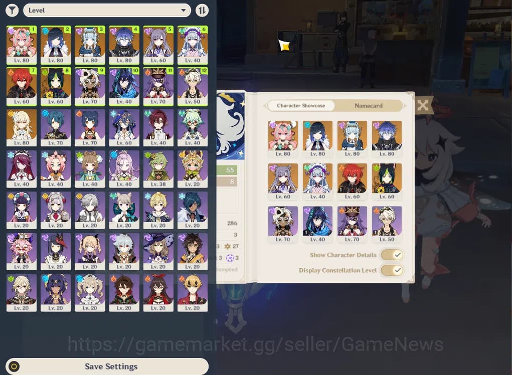 Genshin Impact Accounts ASIA|AR55|PreamTeam Flins|4Limited+34(*4Character) image 2