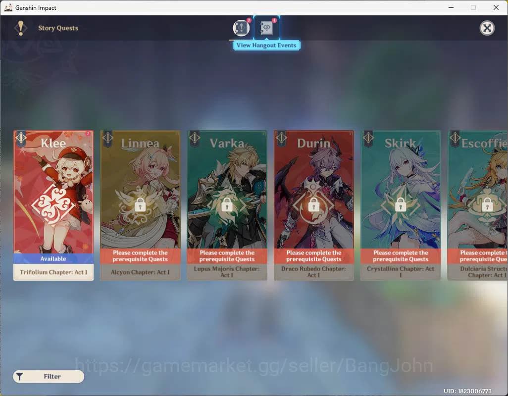 Genshin Impact Accounts ASIA|AR 35|2 limit| Lauma, Yumemi Mizuki,etc|Low E image 4