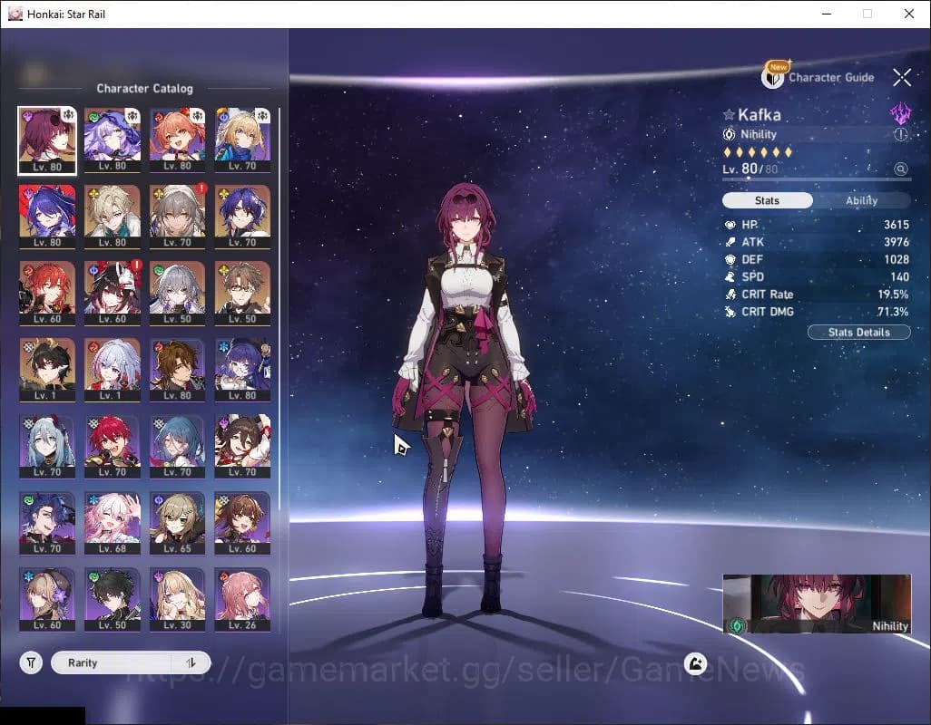 Honkai Star Rail Accounts Asia|TL 70|Free GI|8 Limited|Kafka E1+Sign,Black S image 4