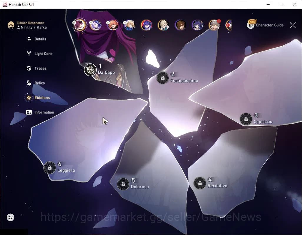 Honkai Star Rail Accounts Asia|TL 70|Free GI|8 Limited|Kafka E1+Sign,Black S image 5