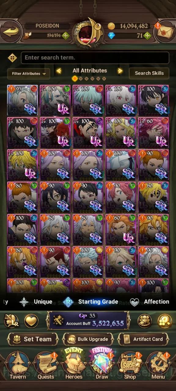 The Seven Deadly Sins: Grand Cross Accounts ASIA | 3.5M | 1 LR |Salos, ODK, Merlin Esca, Full image 10