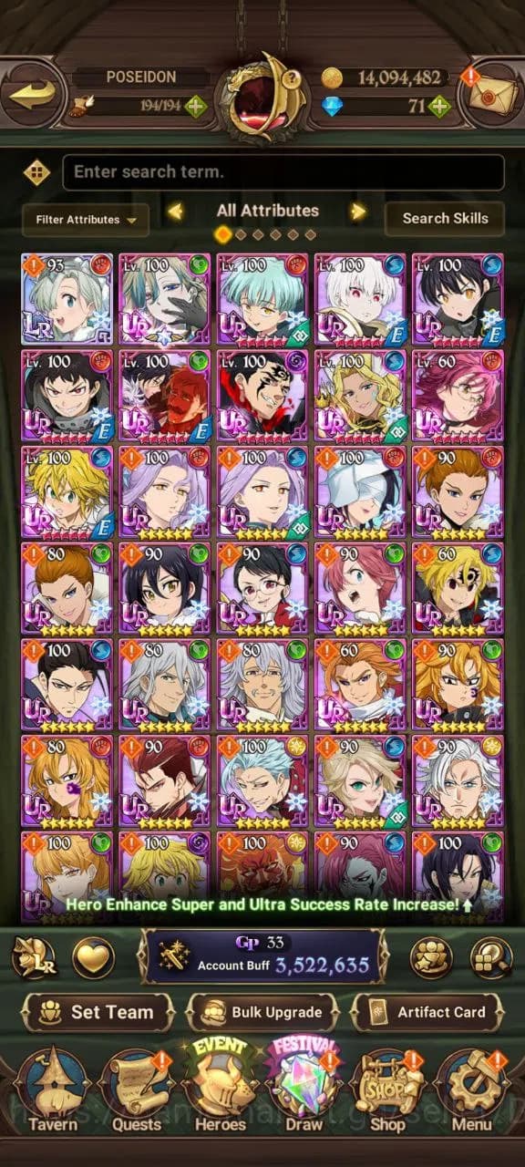 The Seven Deadly Sins: Grand Cross Accounts ASIA | 3.5M | 1 LR |Salos, ODK, Merlin Esca, Full image 13