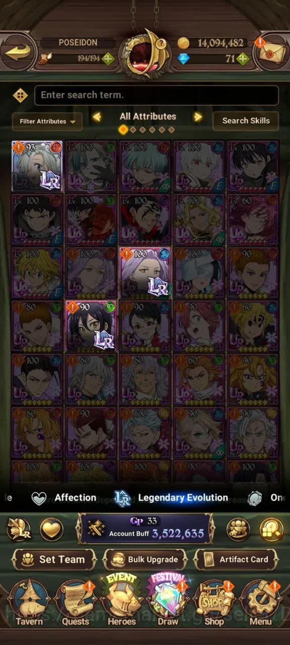 The Seven Deadly Sins: Grand Cross Accounts ASIA | 3.5M | 1 LR |Salos, ODK, Merlin Esca, Full image 9