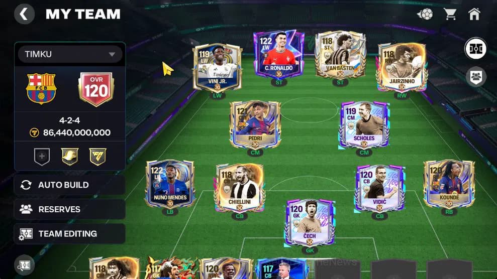 EA SPORTS FC Mobile Accounts OVR 120/86B Value|Starting11|14 Full EVO (C Ronald image 10