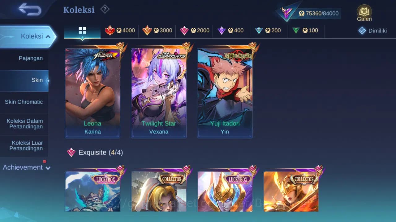 Mobile Legends: Bang Bang Accounts GLOBAL Hero 123 Skin 302 | JJK Yin | Aspir Vexana image 1