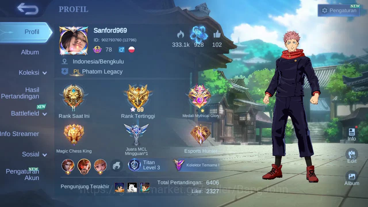 Mobile Legends: Bang Bang Accounts GLOBAL Hero 123 Skin 302 | JJK Yin | Aspir Vexana image 14