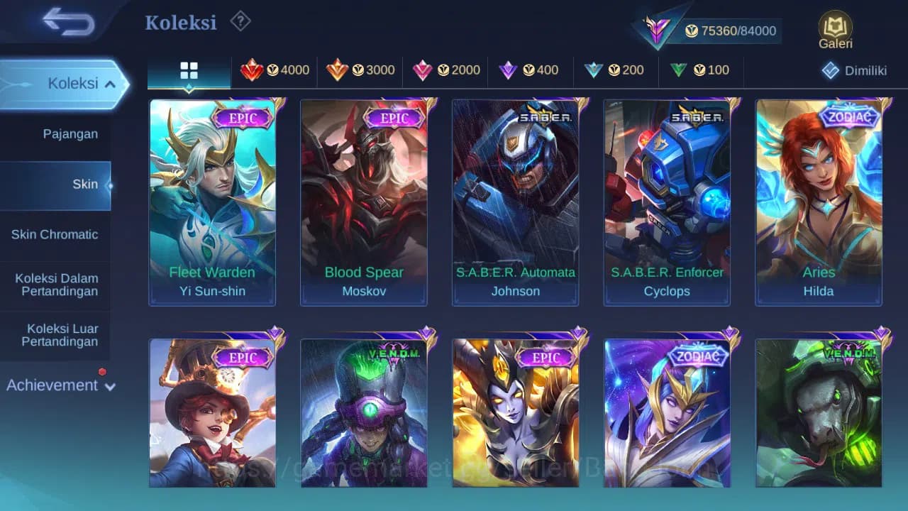 Mobile Legends: Bang Bang Accounts GLOBAL Hero 123 Skin 302 | JJK Yin | Aspir Vexana image 4