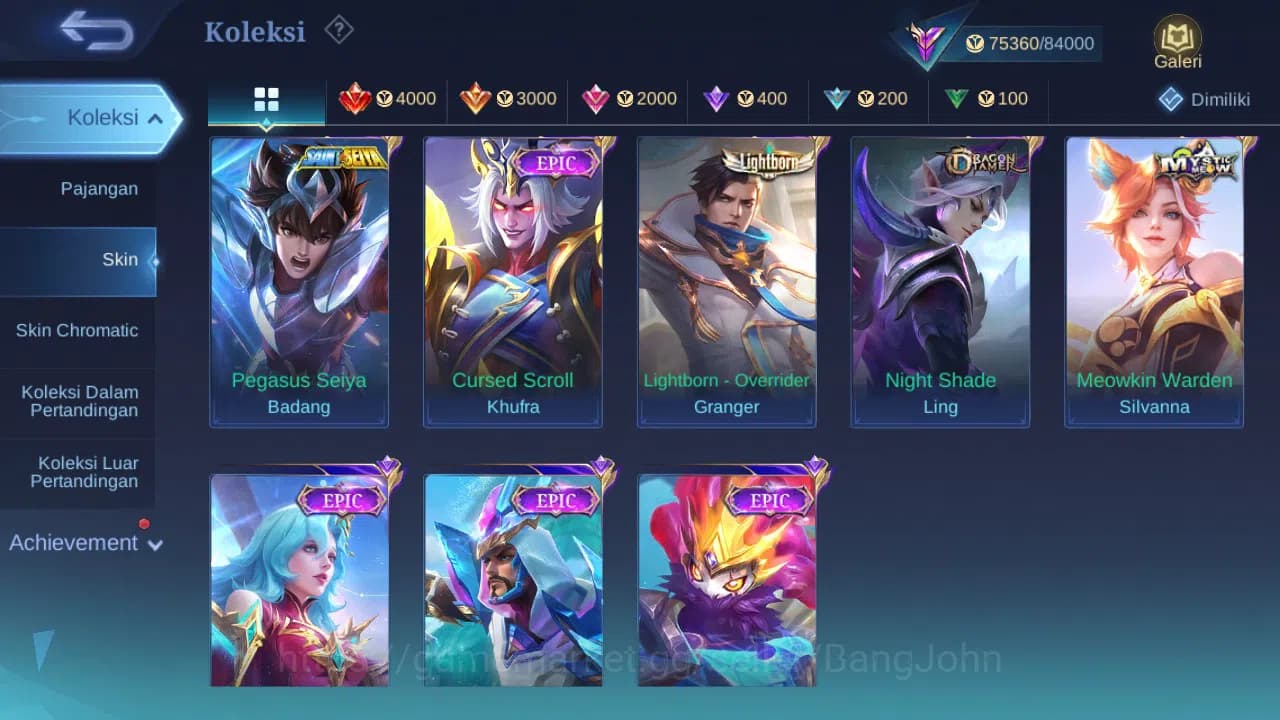 Mobile Legends: Bang Bang Accounts GLOBAL Hero 123 Skin 302 | JJK Yin | Aspir Vexana image 7