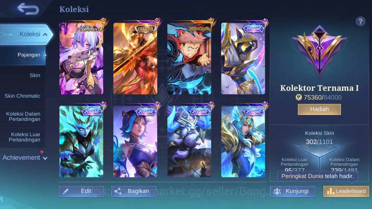 Mobile Legends: Bang Bang Accounts GLOBAL Hero 123 Skin 302 | JJK Yin | Aspir Vexana image 8