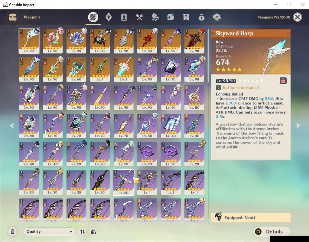 Genshin Impact Accounts ASIA|AR 59|8 Limited+13(*5WEP)|(WandererC1,Arlecch image 12