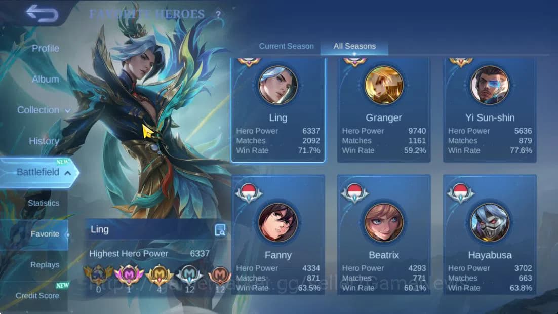 Mobile Legends: Bang Bang Accounts Hero 132|Skin 401|High Immo 327+Good WR|Legend Val image 5