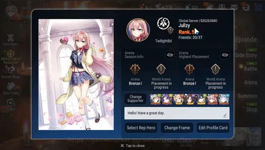 Epic Seven Accounts GLOBAL|UnVerif|6 ML(NM Luna,Harsetti,Straze,NC Lan image 2