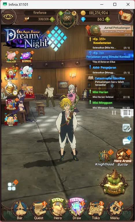 The Seven Deadly Sins: Grand Cross Accounts ASIA| 3.07M CC | 1LR Ekizabeth| UR Salos, Merlin&E image 1