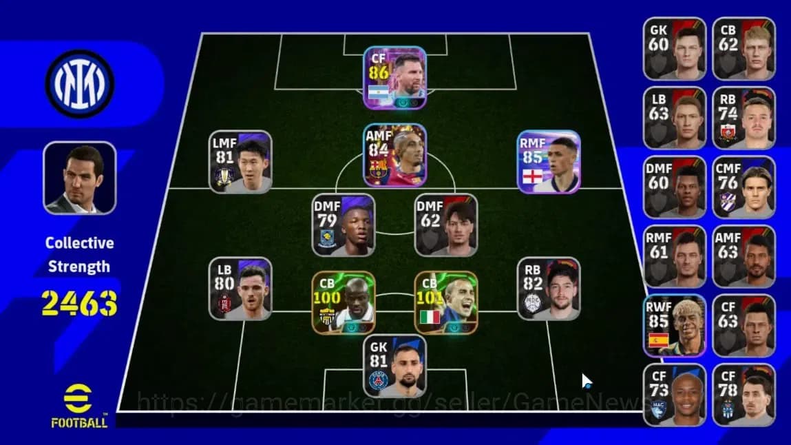 eFootball Accounts Android|Fabio Cannavaro,Lilian Thuram,L Messi,Phil image 1