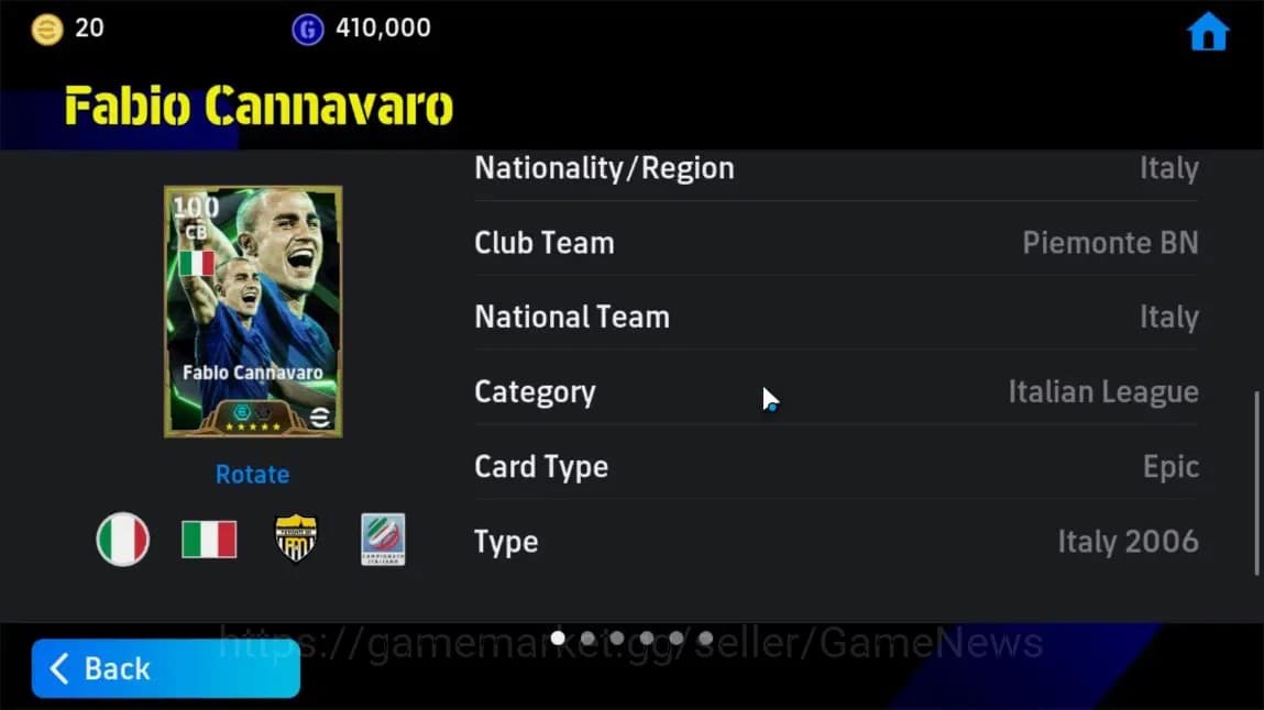 eFootball Accounts Android|Fabio Cannavaro,Lilian Thuram,L Messi,Phil image 5