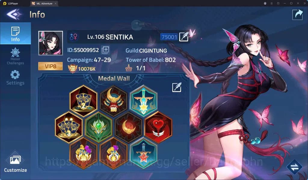 Mobile Legends: Adventure Accounts SERVER 75001 | LVL 107 | HERO 120 | 1UR GENESIS SH image 1