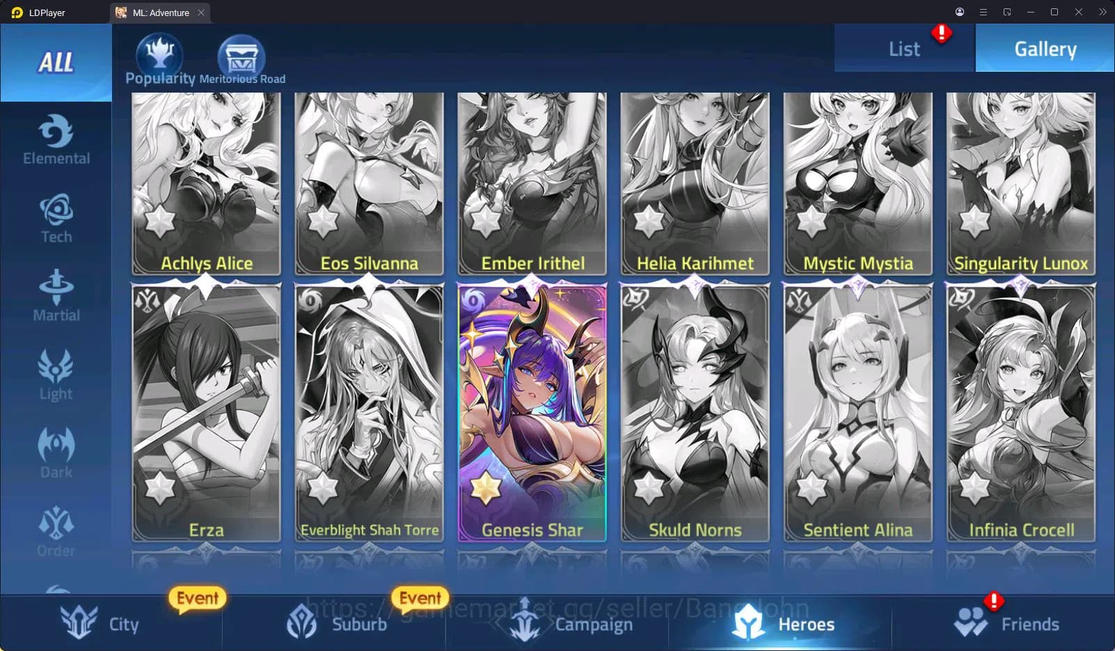 Mobile Legends: Adventure Accounts SERVER 75001 | LVL 107 | HERO 120 | 1UR GENESIS SH image 6