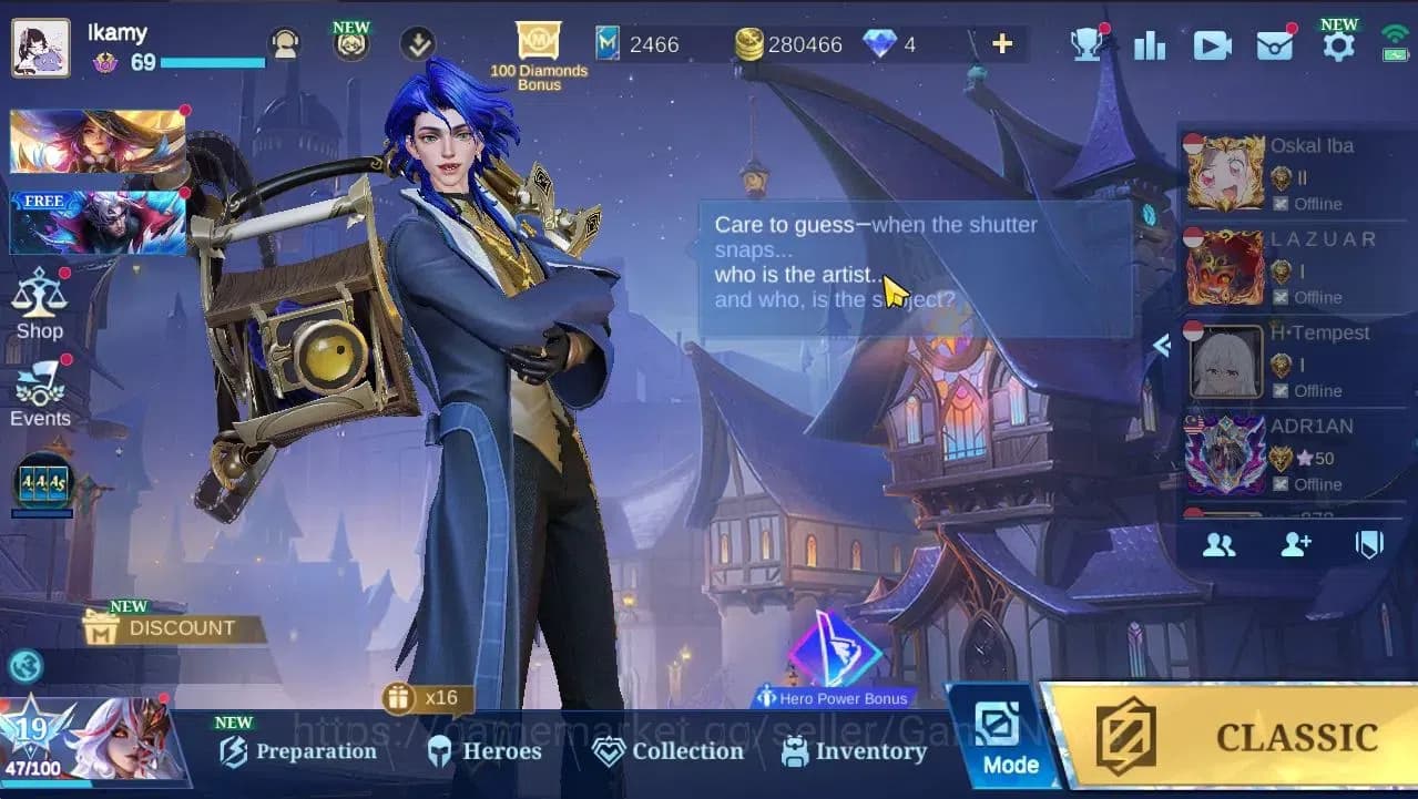 Mobile Legends: Bang Bang Accounts Hero 132|Skin226|High Glory 74|CC Natalia,SS Badan image 1