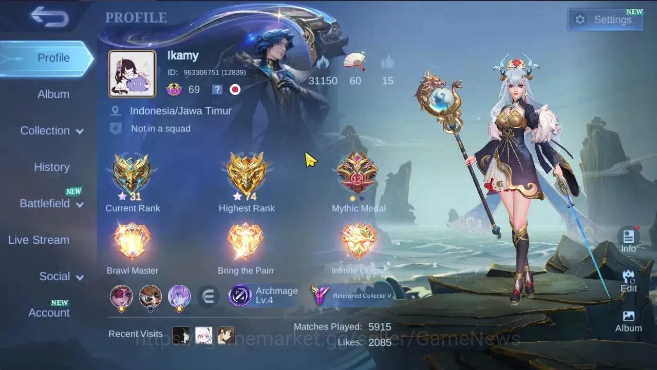 Mobile Legends: Bang Bang Accounts Hero 132|Skin226|High Glory 74|CC Natalia,SS Badan image 2