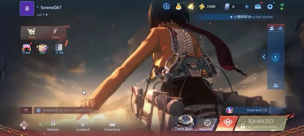 Honor of Kings Accounts Hero 7|Starter with Legend Skin Selection Chest(Di image 1