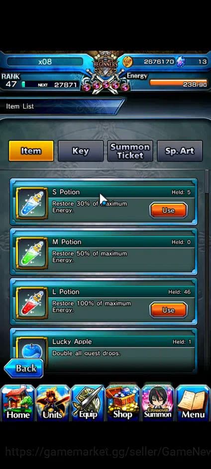 Grand Summoners Accounts Global|Rank 47|Fresh Starter| 5 Ascend | Shizu, Ve image 9