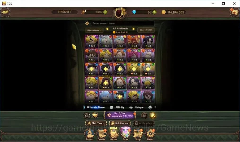 The Seven Deadly Sins: Grand Cross Accounts Asia|631K CC|1LR + 5UR+Collab Rezero|Elizabeth,Nem image 5