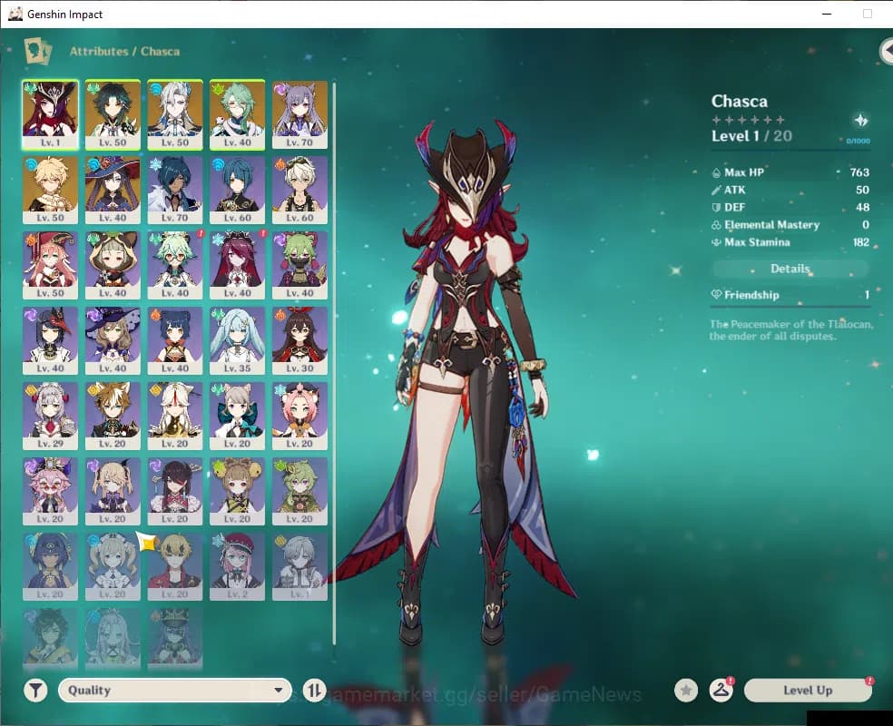 Genshin Impact Accounts ASIA|AR 45|4Limited+21(*4Character)|Chasca,Xiao,NE image 3