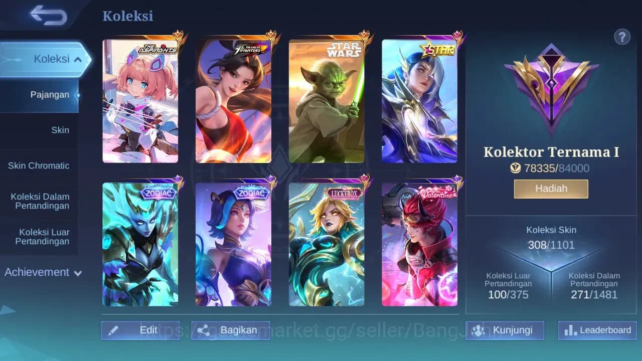 Mobile Legends: Bang Bang Accounts GLOBAL Hero 132 Skin 308 | Star Cyclops | KOF Mash image 11