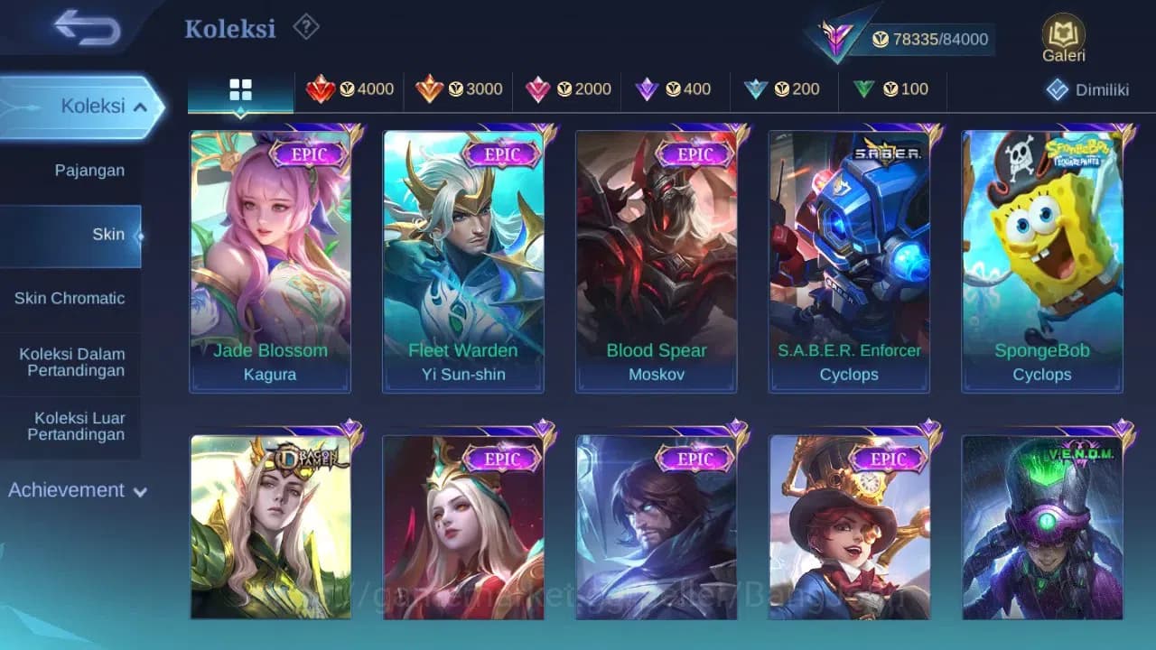 Mobile Legends: Bang Bang Accounts GLOBAL Hero 132 Skin 308 | Star Cyclops | KOF Mash image 5