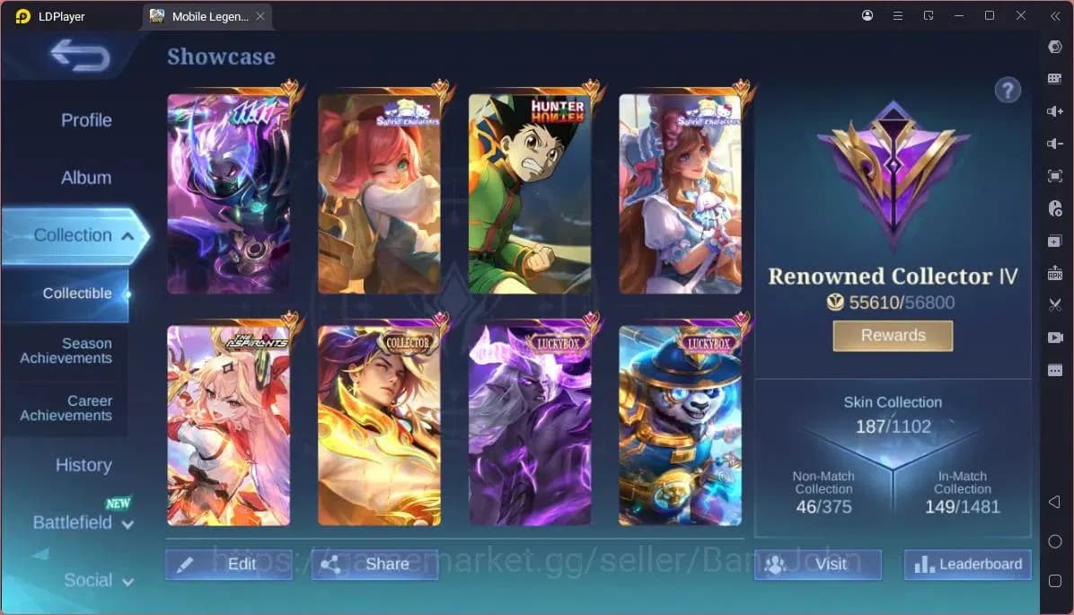 Mobile Legends: Bang Bang Accounts GLOBAL Hero 103 Skin 187|11.11 Haya|Sandrio Change image 12