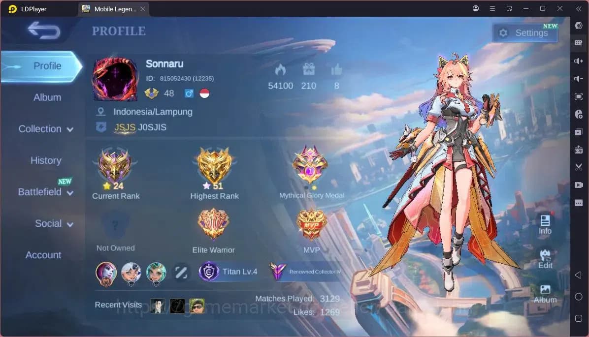 Mobile Legends: Bang Bang Accounts GLOBAL Hero 103 Skin 187|11.11 Haya|Sandrio Change image 13