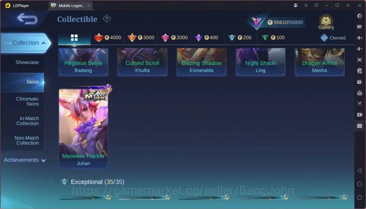 Mobile Legends: Bang Bang Accounts GLOBAL Hero 103 Skin 187|11.11 Haya|Sandrio Change image 5