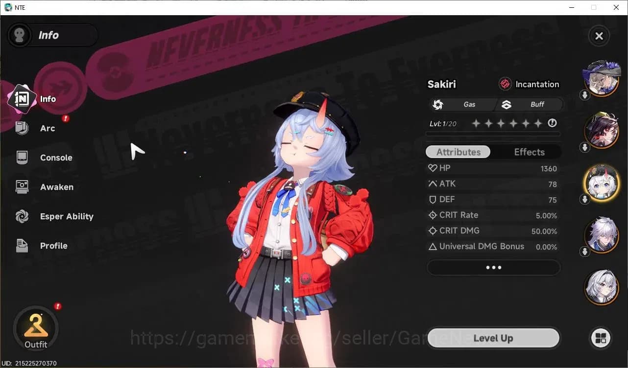 Neverness to Everness Accounts Global EU|HL 3|TL 7| 4 SSR Hotori, Jiuyuan, Sakiri image 3