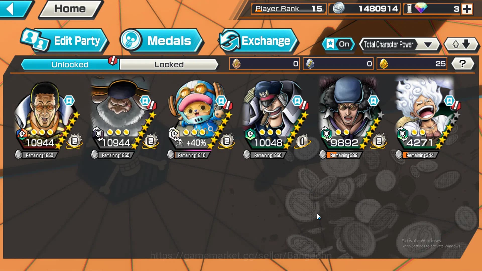 One Piece Bounty Rush Accounts GLOBAL | EX3 | MAX 4 | Borsalino, ST jay Saturn, T image 3