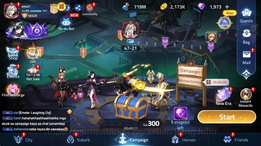 Mobile Legends: Adventure Accounts 70683 | LV 89 9652K POWER CAMP 47-21 HERO 119 3 UR image 1