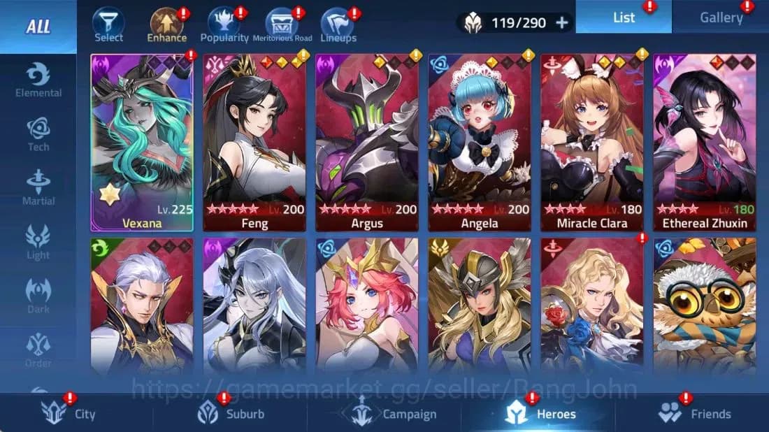 Mobile Legends: Adventure Accounts 70683 | LV 89 9652K POWER CAMP 47-21 HERO 119 3 UR image 3