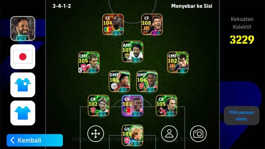 eFootball Accounts power 3229 | messi MSN, thuram epic, del piero epi image 1