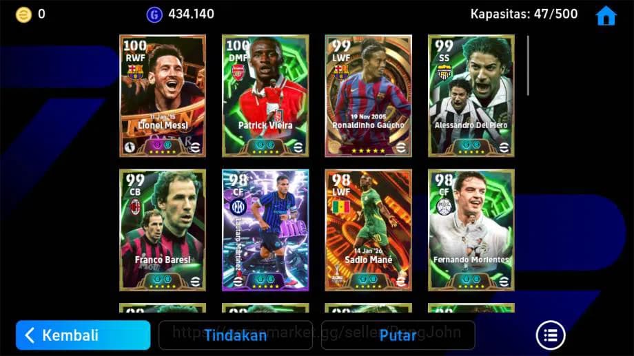 eFootball Accounts power 3229 | messi MSN, thuram epic, del piero epi image 3
