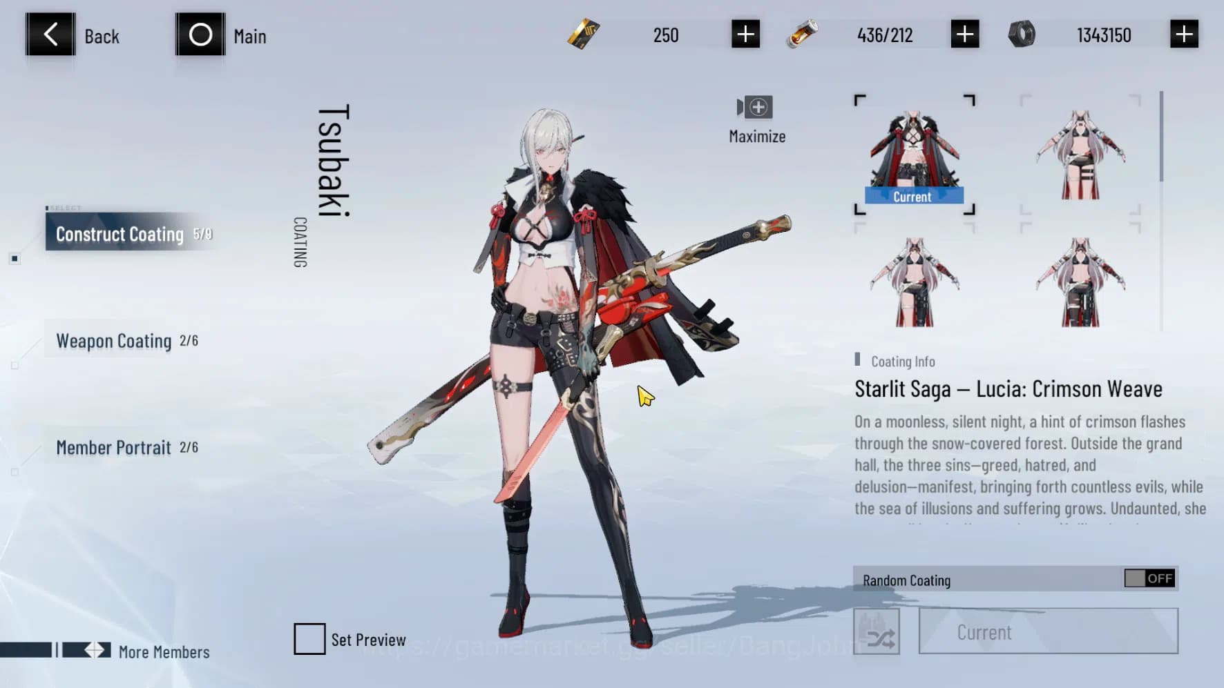 Punishing: Gray Raven Accounts ASIA PACIFIC | LEVEL 74 | Lucia Tsubaki Skin | Nir image 3