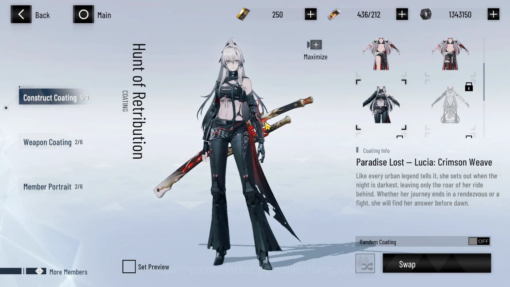 Punishing: Gray Raven Accounts ASIA PACIFIC | LEVEL 74 | Lucia Tsubaki Skin | Nir image 4