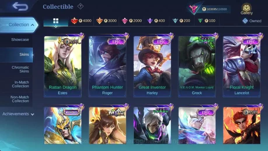 Mobile Legends: Bang Bang Accounts Global|Hero 129|Skin 307|Exalted|Legend Gusion|CC image 17