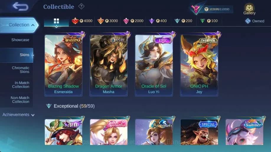 Mobile Legends: Bang Bang Accounts Global|Hero 129|Skin 307|Exalted|Legend Gusion|CC image 20