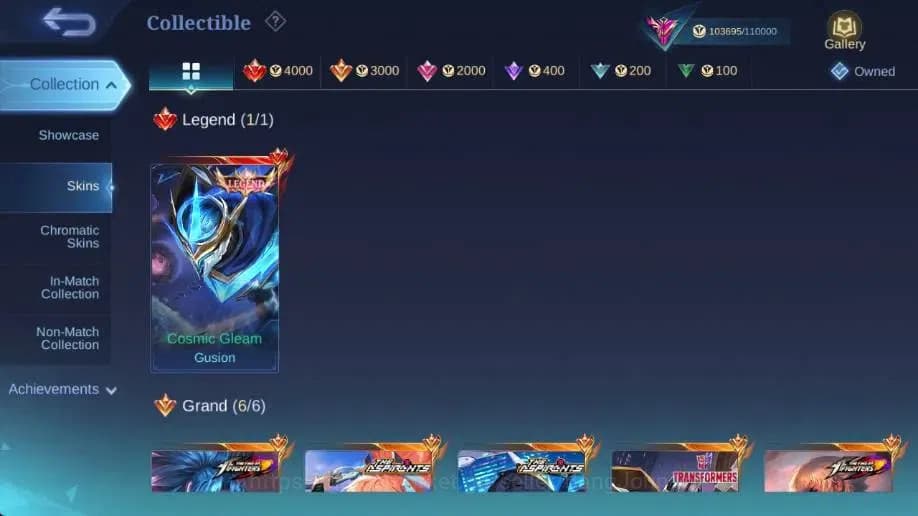 Mobile Legends: Bang Bang Accounts Global|Hero 129|Skin 307|Exalted|Legend Gusion|CC image 8