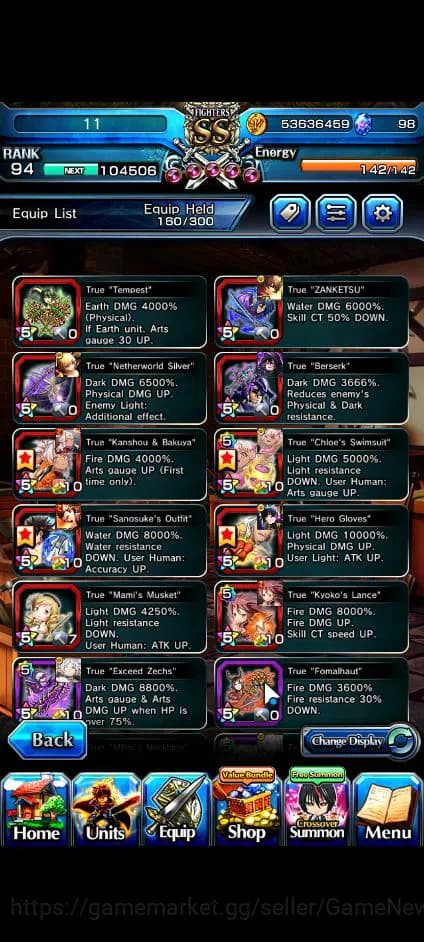 Grand Summoners Accounts Global|Rank 94|23 Ascend+5 TW|[Emiya,Frieren,Chloe image 13