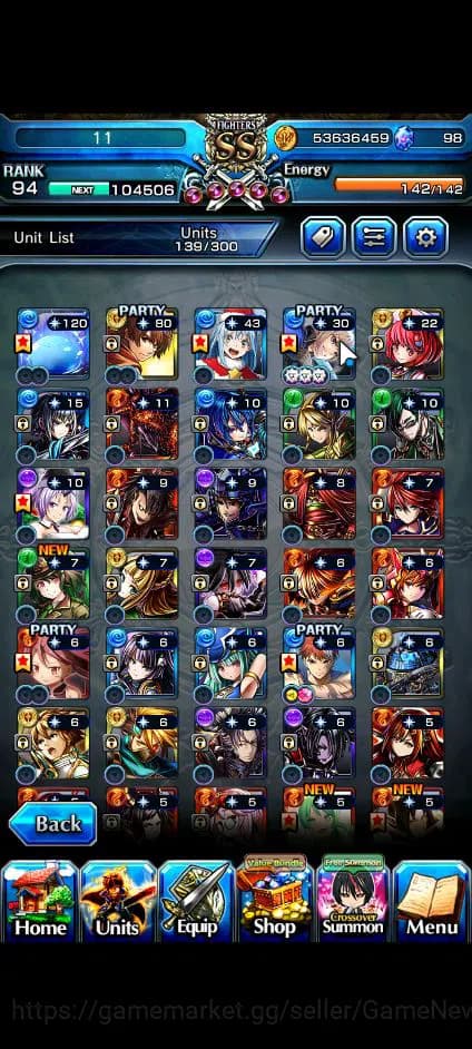 Grand Summoners Accounts Global|Rank 94|23 Ascend+5 TW|[Emiya,Frieren,Chloe image 14