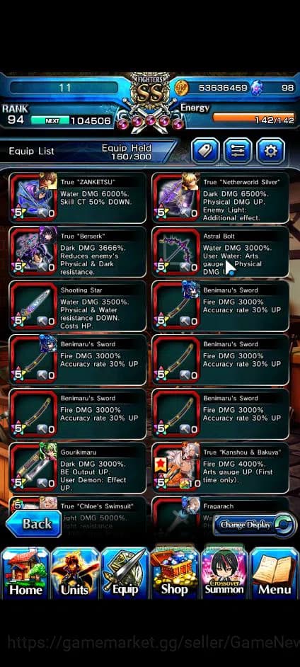 Grand Summoners Accounts Global|Rank 94|23 Ascend+5 TW|[Emiya,Frieren,Chloe image 7